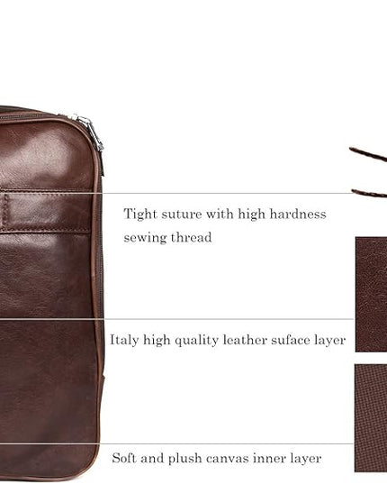 Augus Business Travel Briefcase Genuine Leather Duffel Bags for Men Laptop Bag fits 15.6 inches Laptop