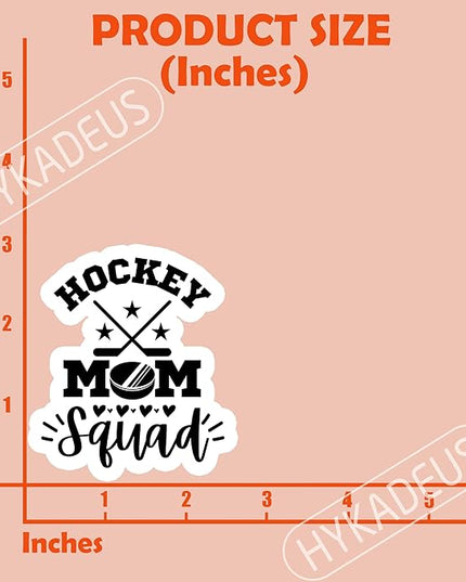 (3PCS) Hockey Mom Stickers – Hockey Mom Squad Vinyl Decals Waterproof for Laptop, Water Bottle, Tumbler, Phone – Hockey Gift for Moms, Mama, Mother – Size 3" x 2.7"