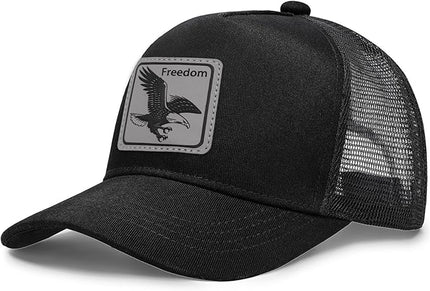 Animal Trucker Hats Leather Pattern Adjustable Snapback Mesh Animal Baseball Cap for Men