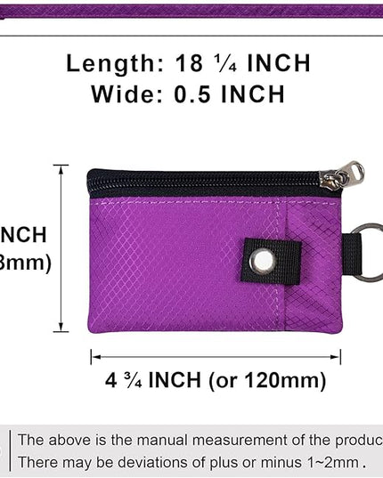 Minimalist RFID Blocking Small Wallet with ID Window,WaterResistant Zip Id Case Wallet with Lanyard Keychain for Cards,Cash,Travel,Women,Men
