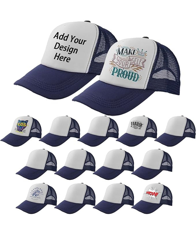 LYDTICK 15 Pack Trucker Hats Bulk Sublimation Blanks Wholesale Mesh Baseball Cap DIY Custom Hats for Men Women