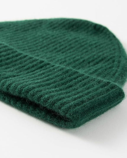 Villand 100% Cashmere Ribbed Cuffed Hat for Men, Ultra-Soft Men's Pure Cashmere Winter Ski Beanie