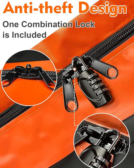 FIVKLEMNZ Car Rooftop Cargo Carrier Roof Bag Waterproof for All Top of Vehicle with/Without Rack Includes Topper Anti-Slip Mat + Reinforced Straps + 6 Door Hooks + Luggage Lock