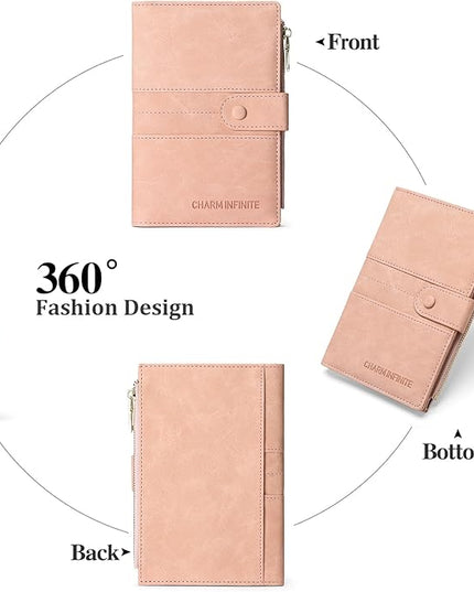 RFID Blocking Leather Passport Wallet Cover Case with Pen and Card Slots Travel Wallet for Women/Men Travel Must Haves Accessories