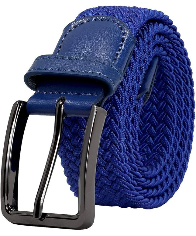 Falari Men Women Multicolored Elastic Stretch Braided Belt Canvas Fabric Woven No Holes Belt