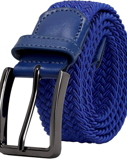 Falari Men Women Multicolored Elastic Stretch Braided Belt Canvas Fabric Woven No Holes Belt
