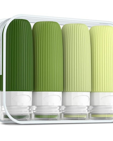 Travel Bottles for Toiletries, Tsa Approved 2oz Travel Bottles, BPA Free Leak Proof Travel Size Toiletry Containers, Refillable Travel Accessories with Toiletry Bag for Shampoo Liquid (4 Pack)