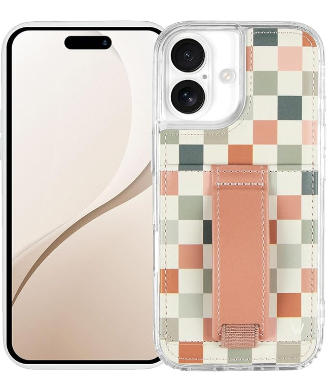 Walli Cases for iPhone 17 Case Aesthetic Wallet Phone Case Card Holder, Securely Holds up to 2 Cards - Cute, Trendy Phone Cover for Women, fits iPhone 17, with Kickstand & Finger Strap