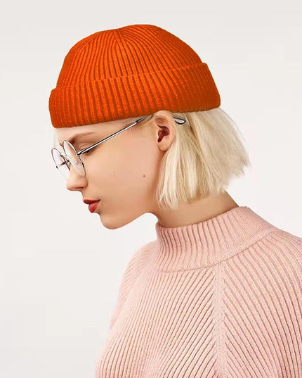ROYBENS Swag Wool Knit Cuff Short Fisherman Beanie for Men Women, Winter Warm Hats
