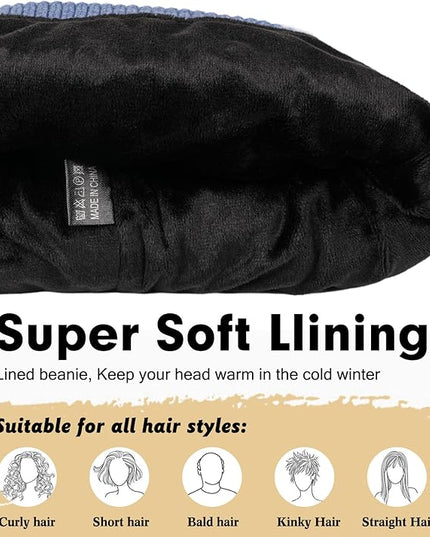 Wmcaps Winter Beanie for Men Women, Fleece Lined Beanie Soft Warm Knit Hat Ski Stocking Cuffed Cap