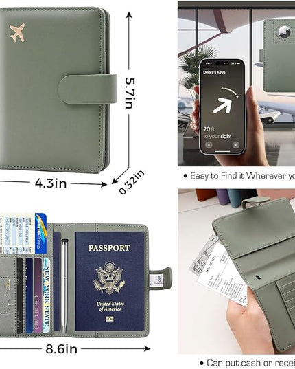 Melsbrinna Premium Leather Passport Holder Covers Case, Waterproof Rfid Blocking Travel Wallet Passport Holder with Pen Holder, Cute Passport Book for Women/Men