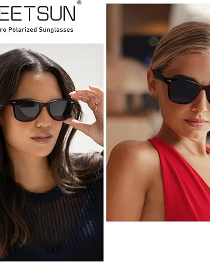 MEETSUN Polarized Sunglasses for Women Men Classic Retro Square Frame Driving Sun Glasses UV Protection