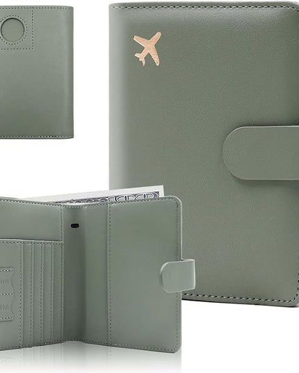 Melsbrinna Premium Leather Passport Holder Covers Case, Waterproof Rfid Blocking Travel Wallet Passport Holder with Pen Holder, Cute Passport Book for Women/Men
