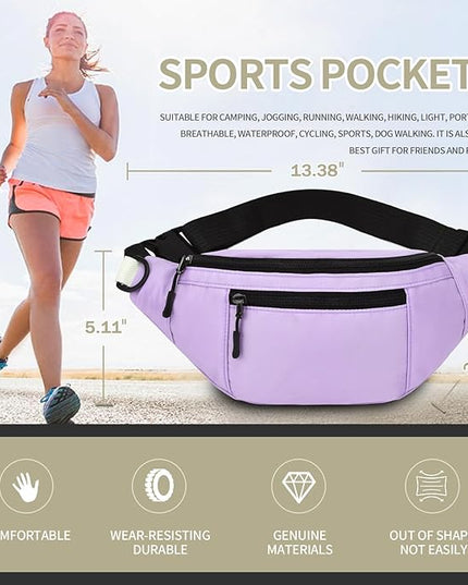 DAITET Crossbody Fanny Pack for Men&Women,Large Waist Bag & Hip Bum Bag with Adjustable Strap for Outdoors Workout Traveling Casual Running Hiking Cycling