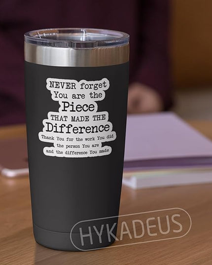 (3Pcs) Never Forget You are The Piece That Made The Difference Sticker Inspirational Appreciation Quote Vinyl Decals for Laptop, Water Bottle, Journal, Planner, Scrapbooking, 3" x 3"