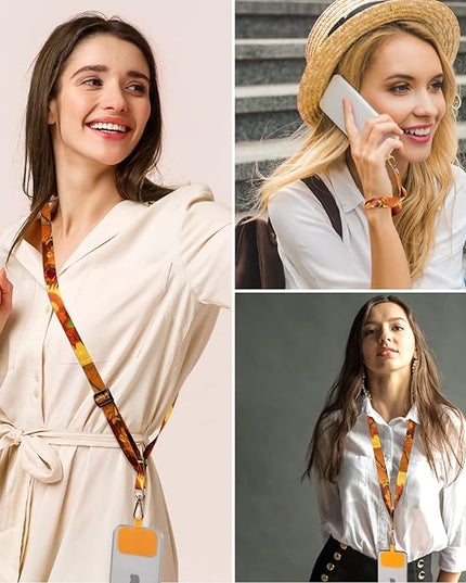 Phone Lanyards, Wrist lanyards for Keys, Adjustable Shoulder Neck Strap,Universal Crossbody Cell Phone Lanyard for ID Badges,Card Holder, Car Key, and Most Smartphones (Sunflower)