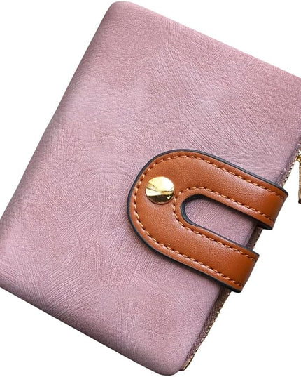 AOXONEL Women's Rfid Small Bifold Leather Wallet Ladies Mini Zipper Coin Purse id card Pocket,Slim Compact Thin