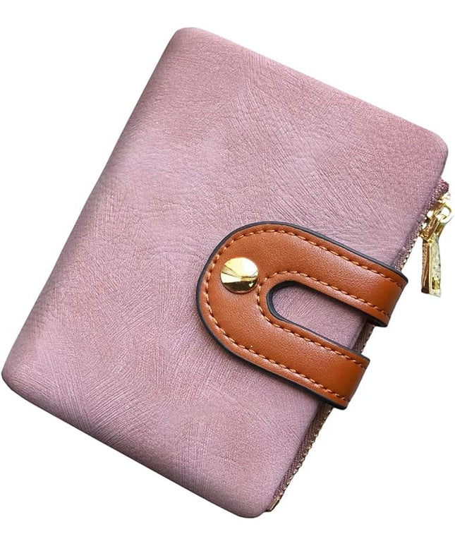 AOXONEL Women's Rfid Small Bifold Leather Wallet Ladies Mini Zipper Coin Purse id card Pocket,Slim Compact Thin