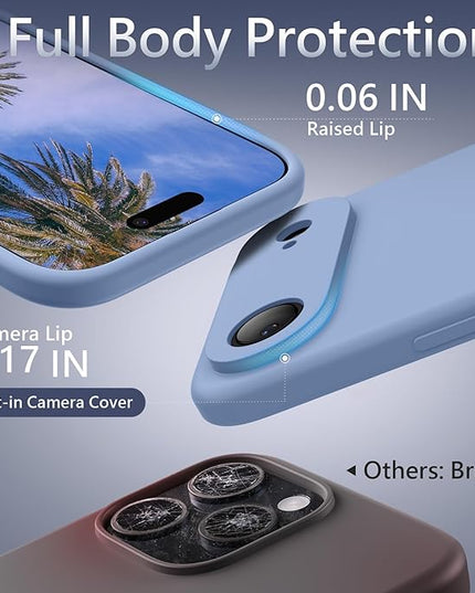 FireNova Magnetic for iPhone Air Case, Compatible with MagSafe, [Integrated Silicone Camera Control Button] [Camera Protection] Microfiber Lining Phone Case for iPhone 17 Air, 6.5", Light Blue