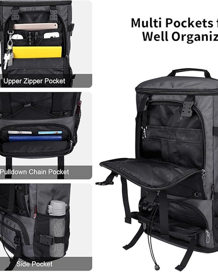 WITZMAN Travel Backpack for Men Convertible Large Carry on Backpack with Shoe Compartment for Airplanes Fit 17 Inch Laptop(B689 Silvery Grey)