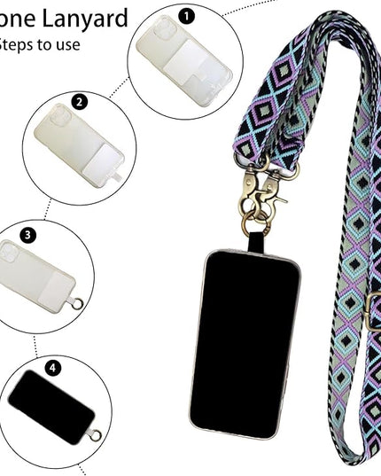 LEMEDE Adjustable Phone Lanyard - Phone Wristlet & Crossbody Phone Strap, Versatile for ID, Camera，Key straps(1" Width)