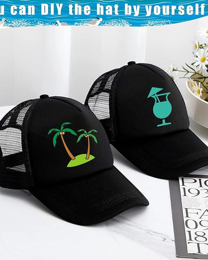 Hercicy 40 Pack Sublimation Blank Trucker Hat Bulk Baseball Cap Adjustable Mesh Unisex Polyester Hat Heat Transfer