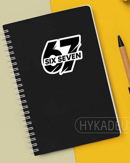 (3Pcs) Funny Six Seven 67 Stickers 6 7 Meme Vinyl Decals Waterproof for Water Bottle, Laptop, Phone Case, Tumbler, Helmet, Scrapbook, 3" x 2.5"