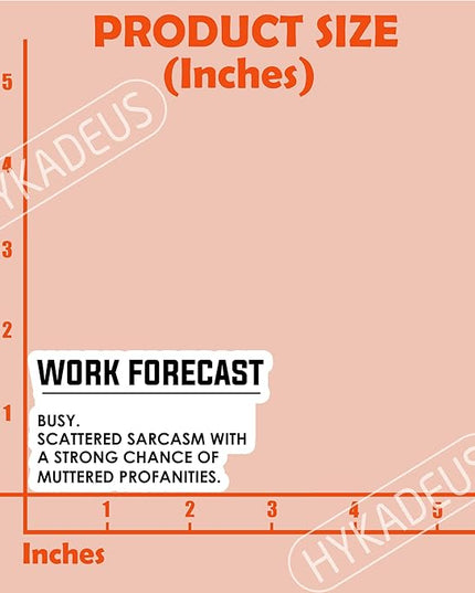 (3Pcs) Work Forecast Busy Scattered Sarcasm Stickers Funny Office Humor Sarcastic Work Mood Quote Vinyl Decals for Laptop, Water Bottle, Desk, Planner, 3" x 1.8"