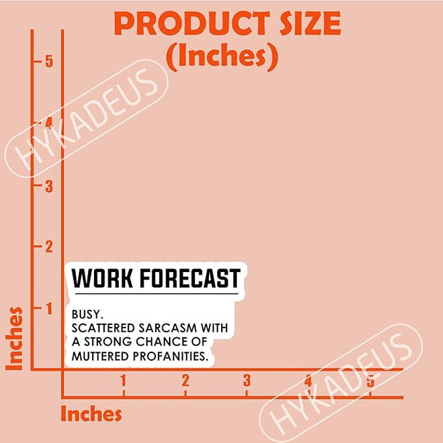 (3Pcs) Work Forecast Busy Scattered Sarcasm Stickers Funny Office Humor Sarcastic Work Mood Quote Vinyl Decals for Laptop, Water Bottle, Desk, Planner, 3" x 1.8"