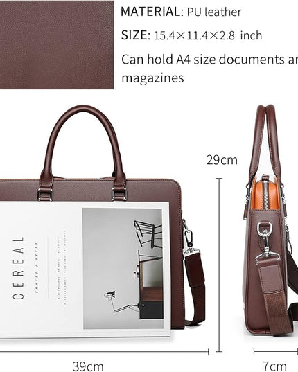 FSD.WG]Business Bag Leather Briefcase Shoulder Laptop Business Bag for Men