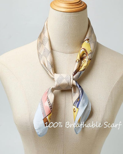 100% Mulberry Silk Scarf for Women Hair Lightweight Square Neckerchief Wrap For Head Scarves 21"
