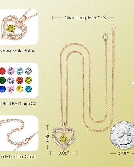 18K Rose Gold Necklaces for Women Birthday Gifts for Women Jewelry for Women Birthday Gifts for Wife Girlfriend Daughter Wife Birthday Gifts for Anniversary Mothers Day Christmas Valentines Gifts