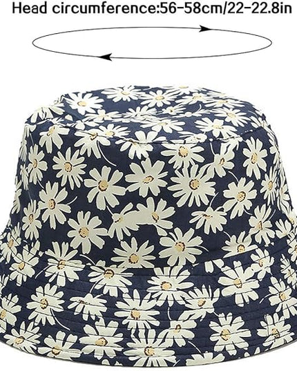 XYIYI Cute Bucket Hat Beach Fisherman Hats for Women, Reversible Double-Side-Wear