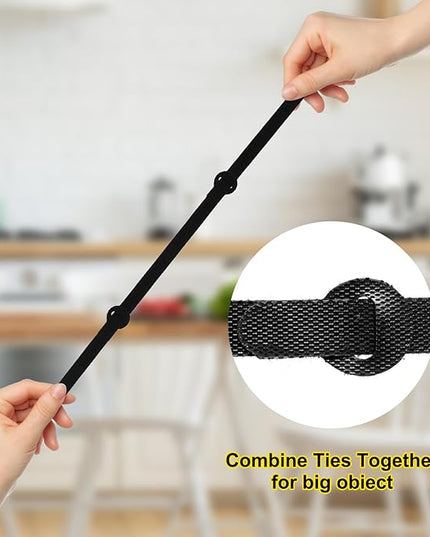 150PCS Reusable Fastener Straps - 6 Inch Cable Management Ties, Adjustable Hook & Loop Organizer Straps for Home, Office and Data Centers (Black)