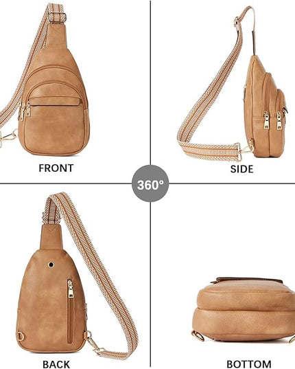 BOSTANTEN Small Sling Bag for Women Leather Crossbody Bags Fanny Pack Chest Bag for Travel