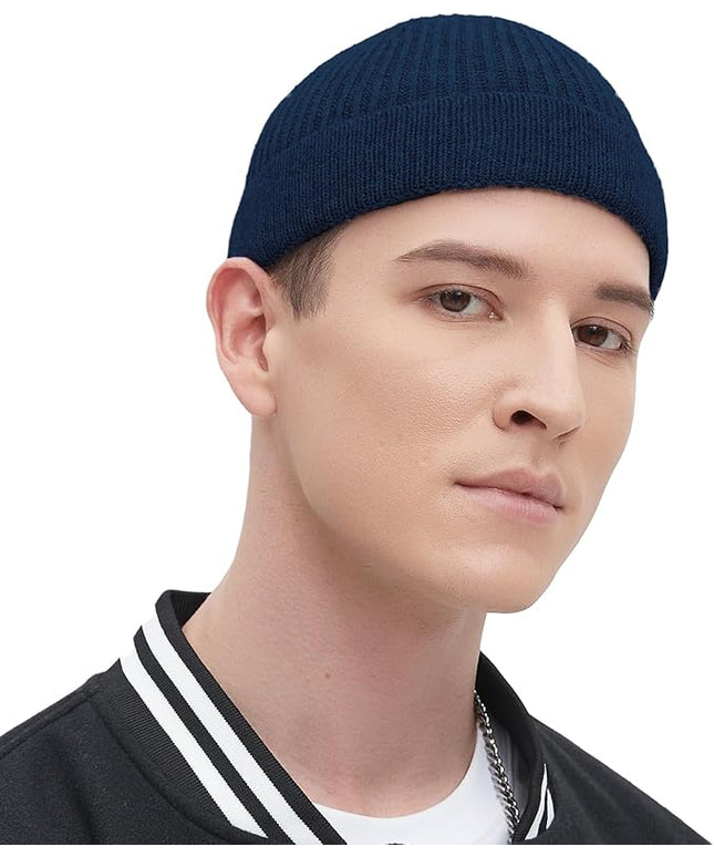 Fisherman Beanie Hats for Men Women,Wool Knit Trawler Skull Cap,Watch Cap,Spring Fall Winter Warm Short Hats