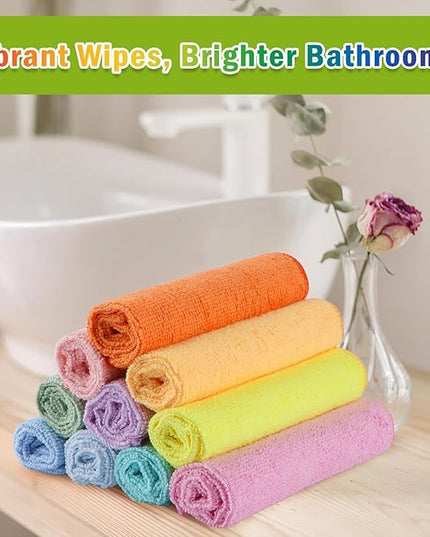 AIDEA Microfiber Cleaning Cloth, 10PK, Colorful Lint-Free Vibrant Cleaning Rags, Microfiber Towels for Cars, Kitchen Cloth, Dusting Cloth for Home, Window, Cleaning Supplies, 11.5"×11.5"