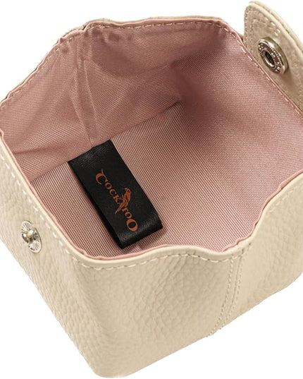 Cockatoo Genuine Leather Coin Pouch Change Holder, Mini Snap Pocket Wallet for Men Women (Ercu, Large)