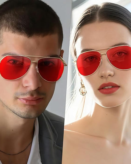 Joopin Polarized Metal Aviation Sunglasses Men, Classic Military Sun Glasses Women, Rectangle Shades UV400 Protection Costume
