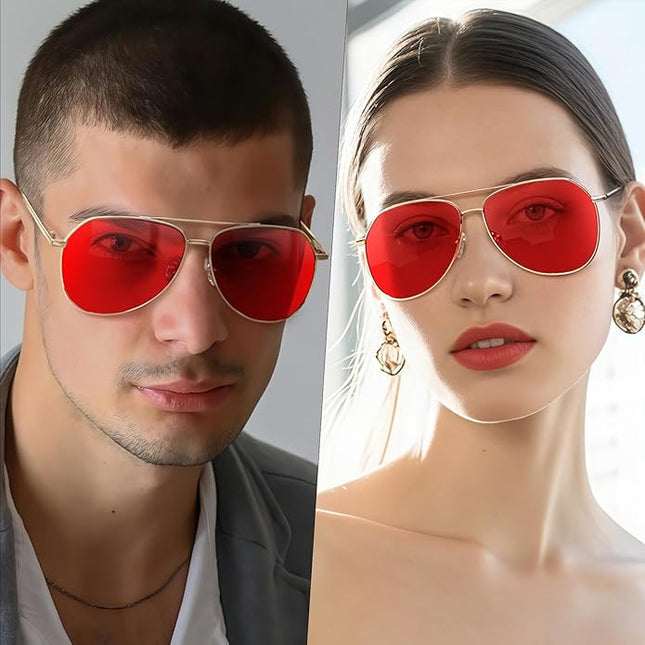Joopin Polarized Metal Aviation Sunglasses Men, Classic Military Sun Glasses Women, Rectangle Shades UV400 Protection Costume