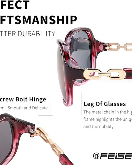 FEISEDY Vintage Square Polarized Sunglasses for Women UV400 Travel Driving Fashion Arcuate Sunglasses B2526