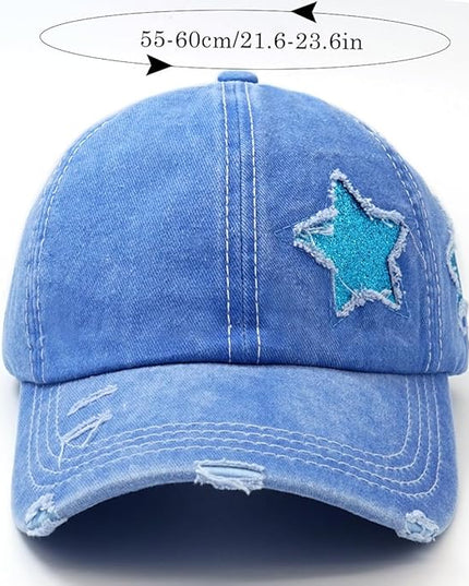 YeeHeen Ponytail Baseball Cap for Women High Messy Bun Caps Washed Cotton Hats
