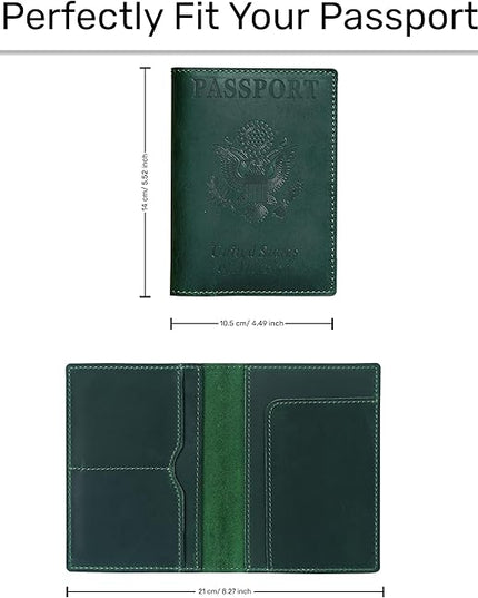 HIFA Leather Passport Holder, Handmade Passport Cover with Card and Ticket Slot - Genuine Leather, Elegant Design, Easy Access - Passport Case, Passport Wallet, Passport Holder
