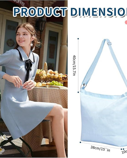 Women's blank large Size Canvas Crossbody Tote Handbags Shoulder Bag