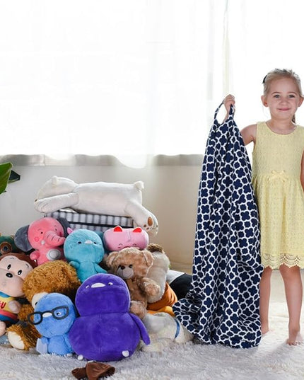 YuppieLife Kids Storage Bean Bag Cover（No Filling）Toy Organizer|Carrying Handle Sofa|Available for Kids and Teenager|Cuddle Chair|Machine Washable and Durable（27“,Leaf Clover）