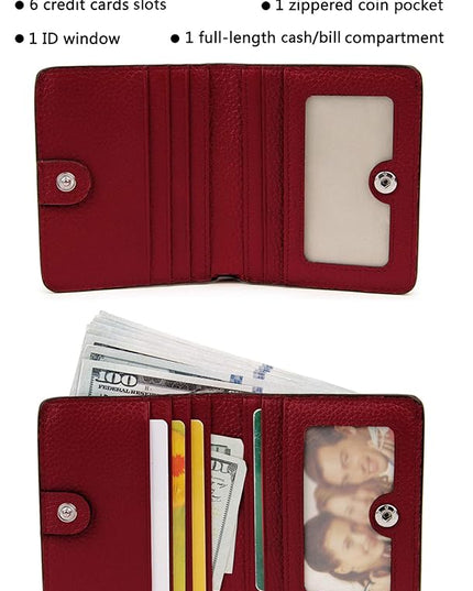 AINIMOER Small Leather Wallet for Women, Ladies Credit Card Holder RFID Blocking Women's Mini Bifold Pocket Purse