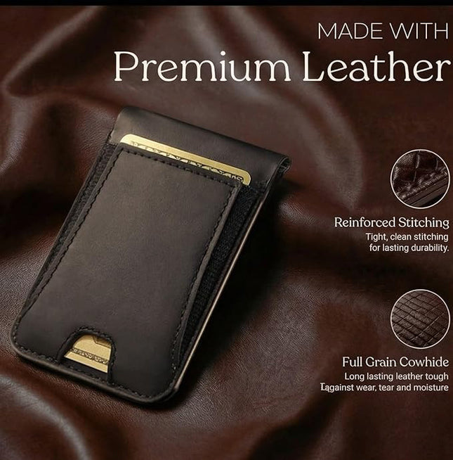 Genuine Leather Magsafe Wallet,10 Card Holder With Stand, Slim Magnetic Wallet Mag Safe for iPhone,Compatible With iPhone 17/16/15/14/13/12 Series and Selected Samsung Devices Apple Accessories, Brown