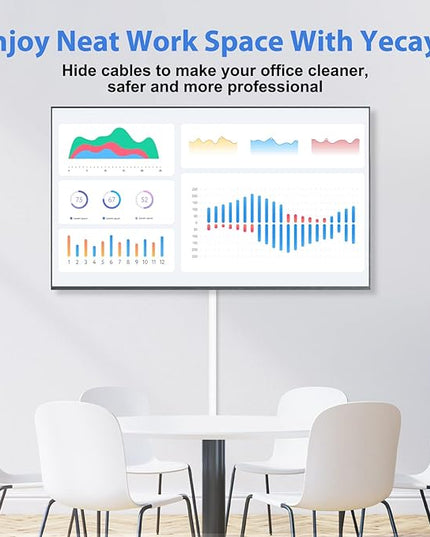 Yecaye Cord Hider, 113in One-Cord Cable Concealer, Cord Covers for Wires on Wall, Easy Install Cable Management Kit for 2 Small Wires, Cables Raceway Home Office, W0.59in H0.4in, White