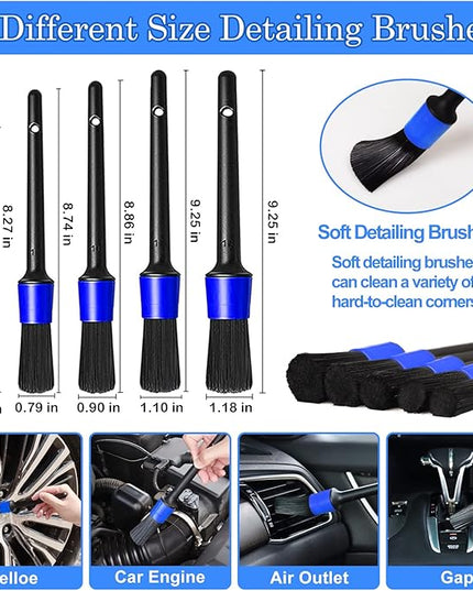 TTRCB 27Pcs Car Detailing Kit, Car Cleaning Kit, Car Detailing Brush Set, Drill Brush Set, Car Detailing Brushes, Car Wash Kit, Car Accessories, Car Cleaning Supplies for Interior, Exterior, Wheels