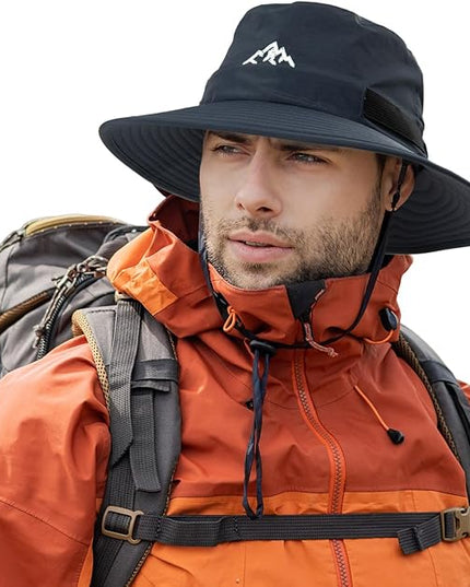TOP-EX L/XL/XXL UV50+ Waterproof Bucket Sun Hat for Fishing Golf Hiking All-Weather Outdoor Rain Hat Stiff Brim